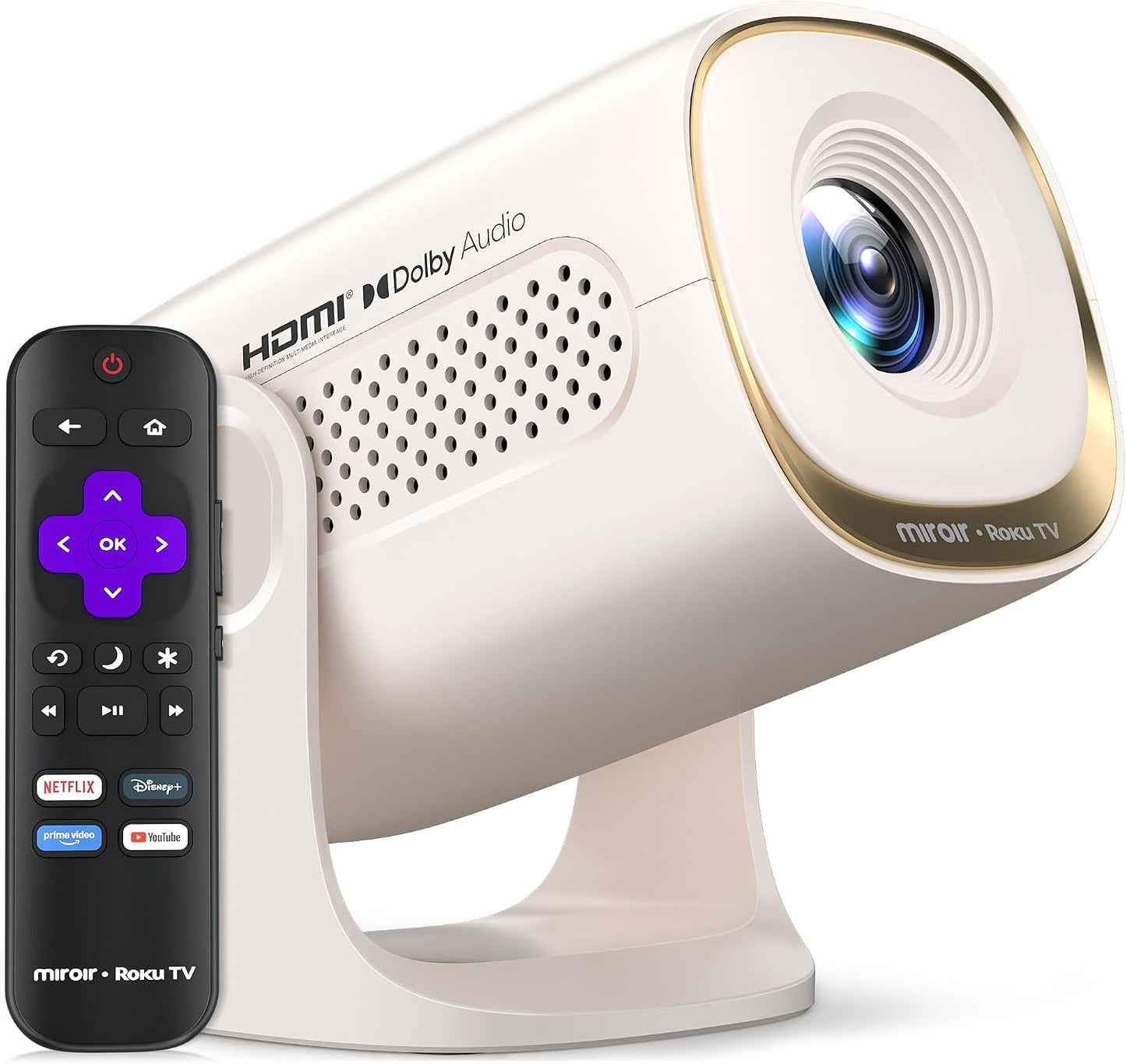 Miroir Mini proyector, proyector HD para el hogar con altavoz integ...