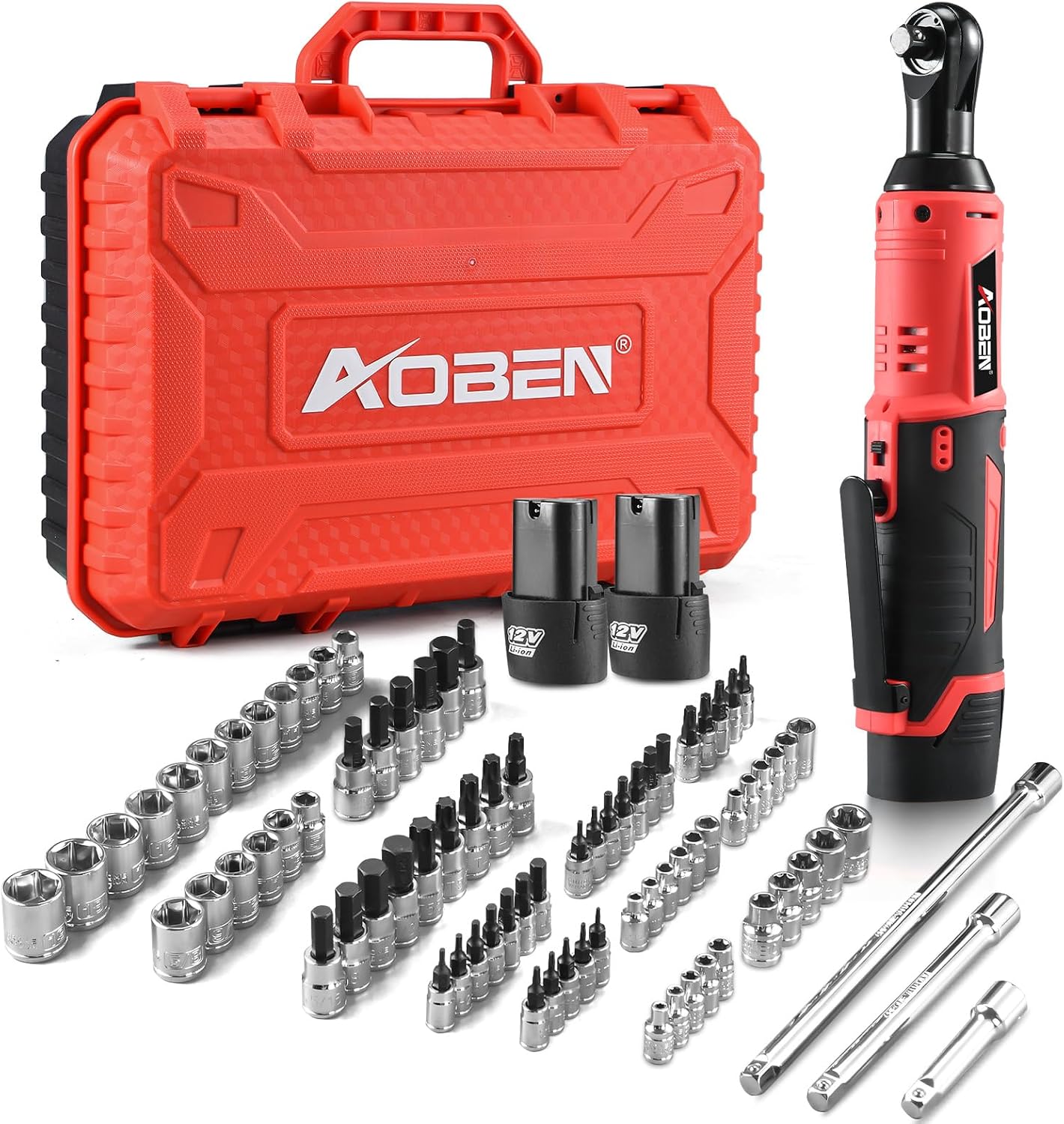 AOBEN Kit de llave de trinquete inalámbrica, trinquete de 3\/8 pulg...
