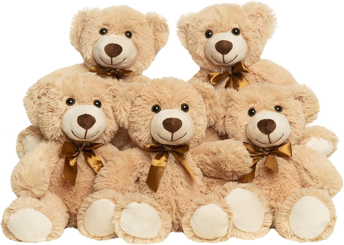 Quaakssi - Paquete de 5 osos de peluche pequeños de 14 pulgadas par...