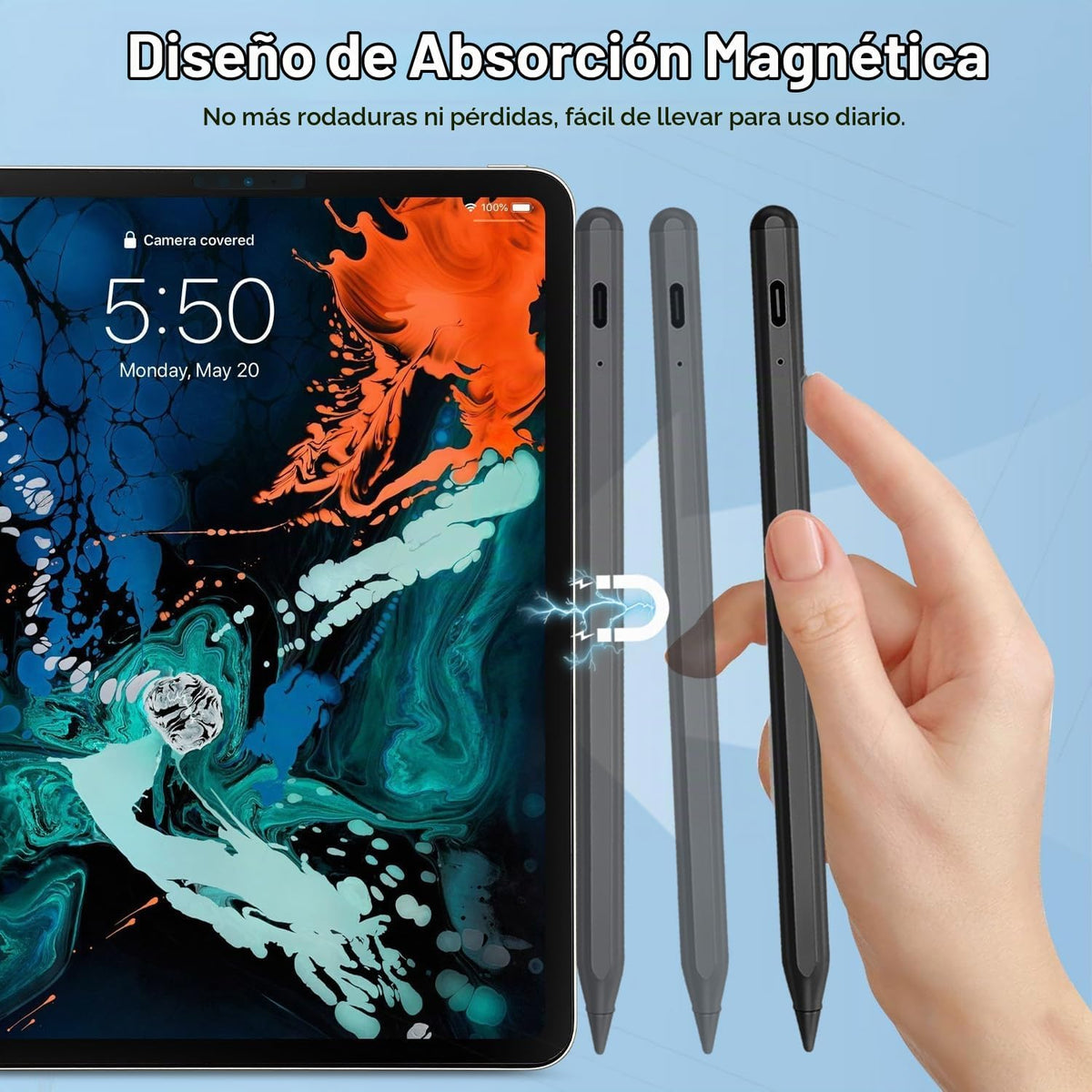 Lápiz capacitivo para iPad Apple: Carga rápida para lápiz de Apple...