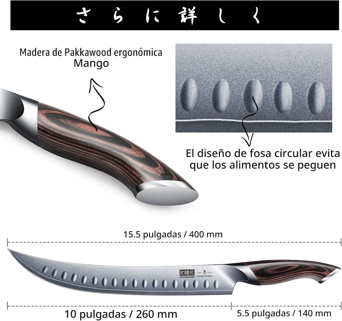 HOSHANHO - Cuchillo de carvado y corte de 10 pulgadas, cuchillo de...
