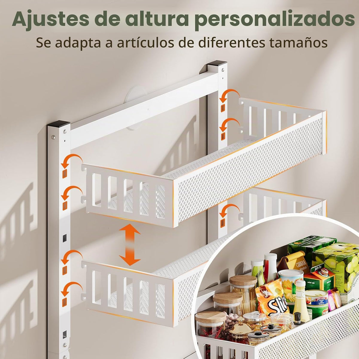 POKIPO Organizador de despensa de 8 niveles sobre la puerta, soport...