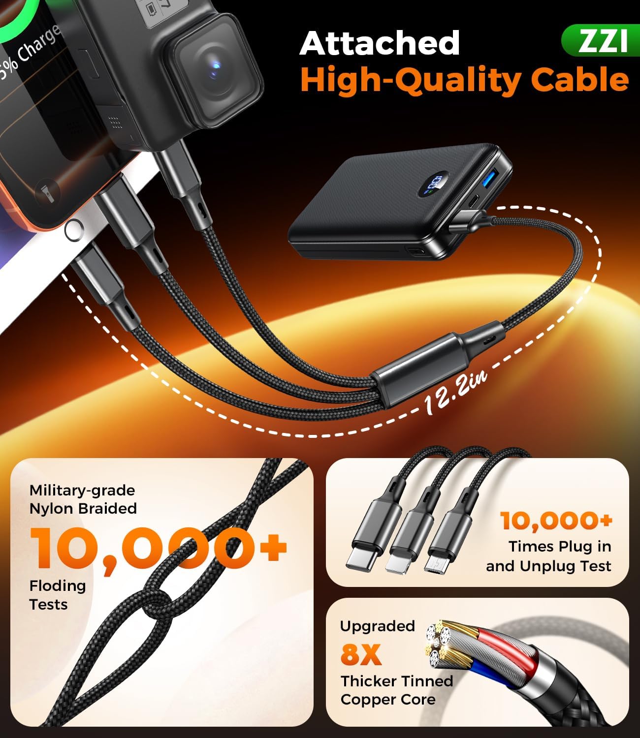 Cargador Portátil Banco de Energía, Paquete de Batería de 60000mAh...