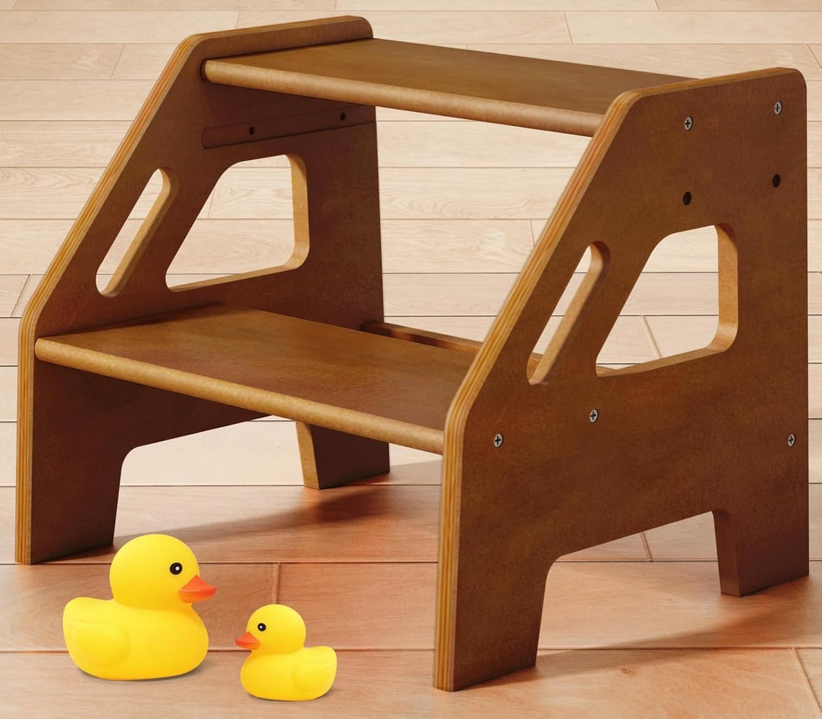 Harwaya Taburete de madera para fregadero de baño, taburete para ni...