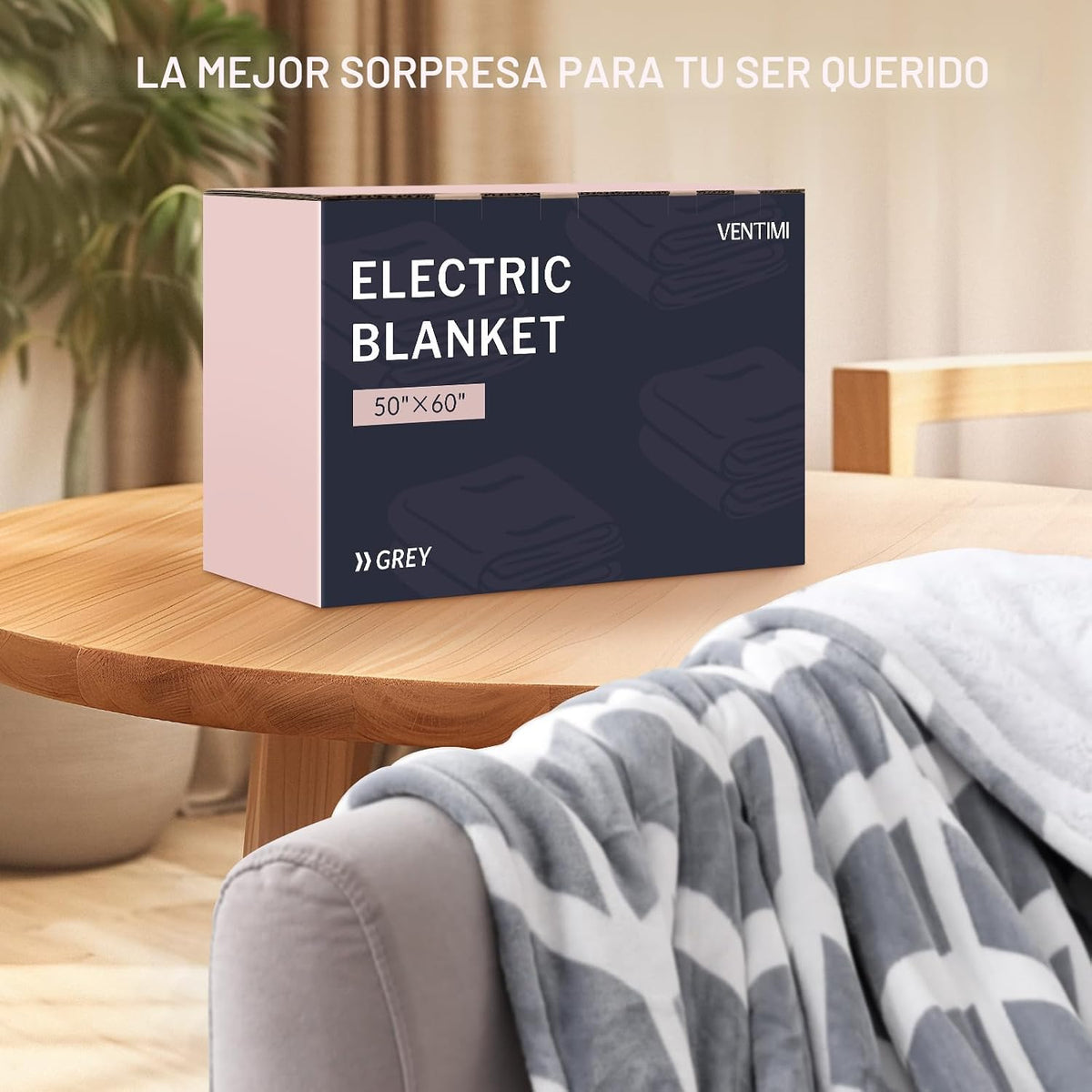 VENTIMI Manta térmica, 5 niveles de calor y 3 horas de apagado auto...