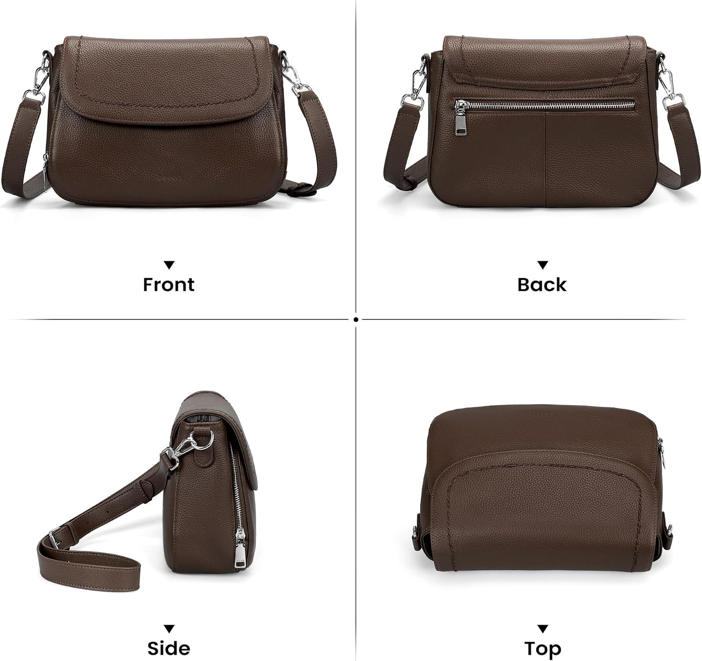 befen Bolsos cruzados de cuero genuino para mujer con cartera RFID...