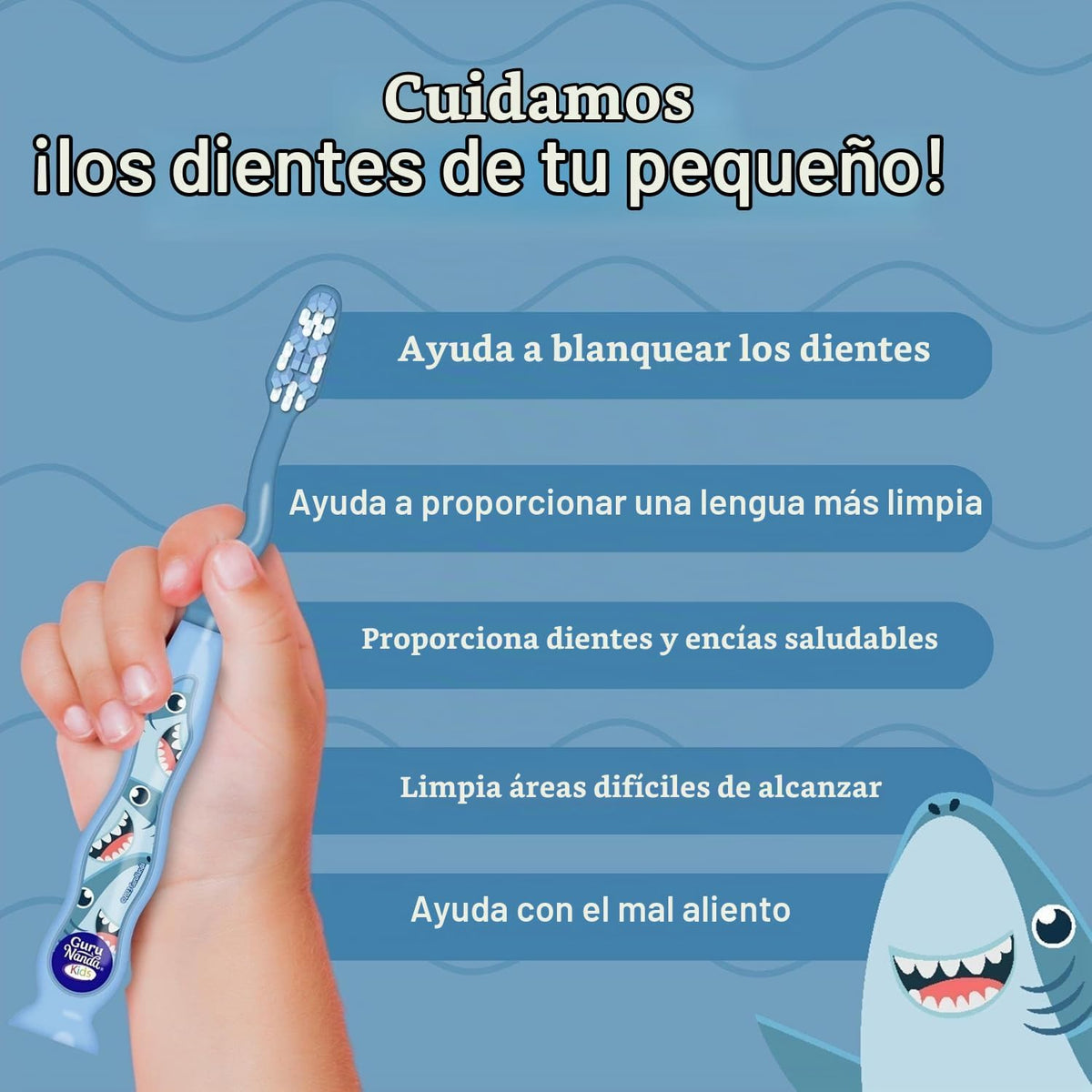 GuruNanda Cepillo de dientes para niños con ventosa y divertidos di...