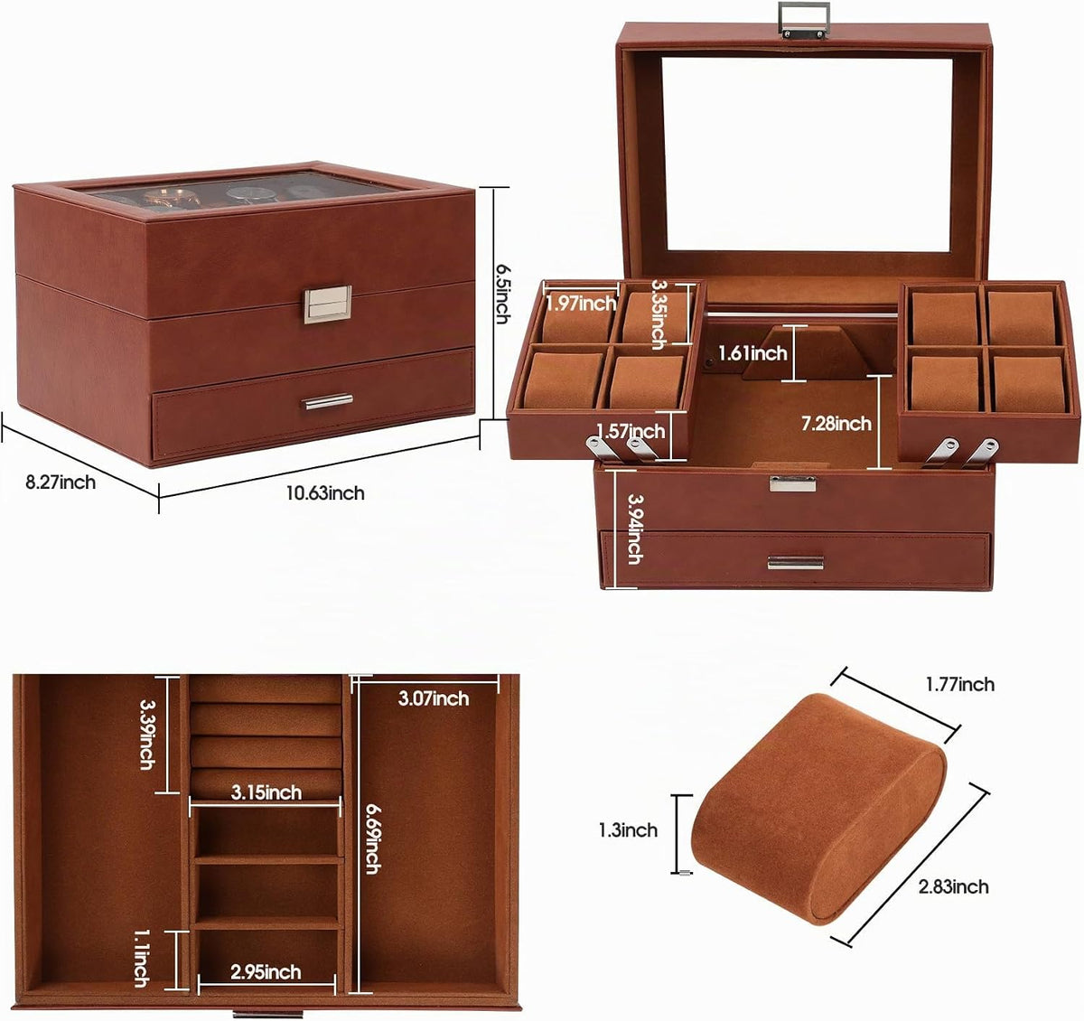 Dajasan Caja de Reloj, Caja de Reloj para Hombres, Caja de Exhibici...