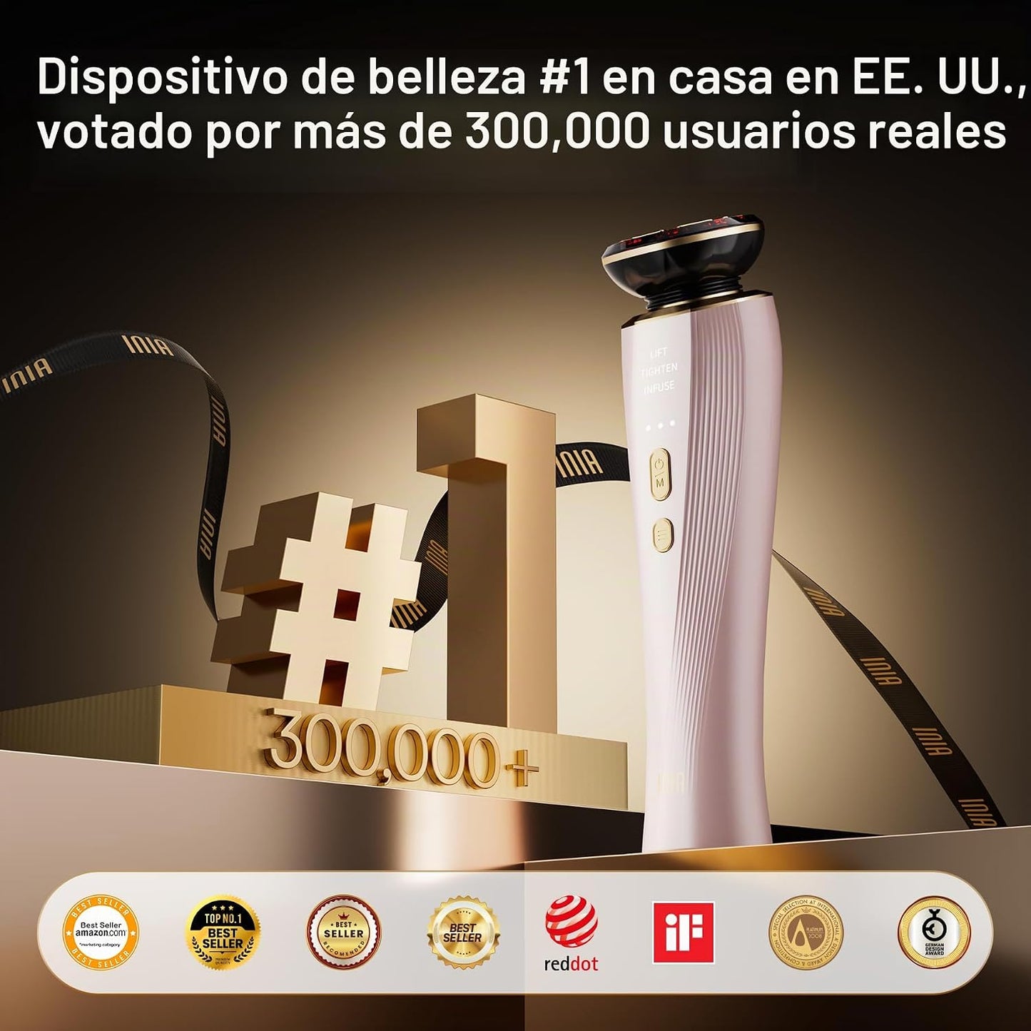 INIA FLARE - Dispositivo de belleza para terapia de luz roja 3 en 1...