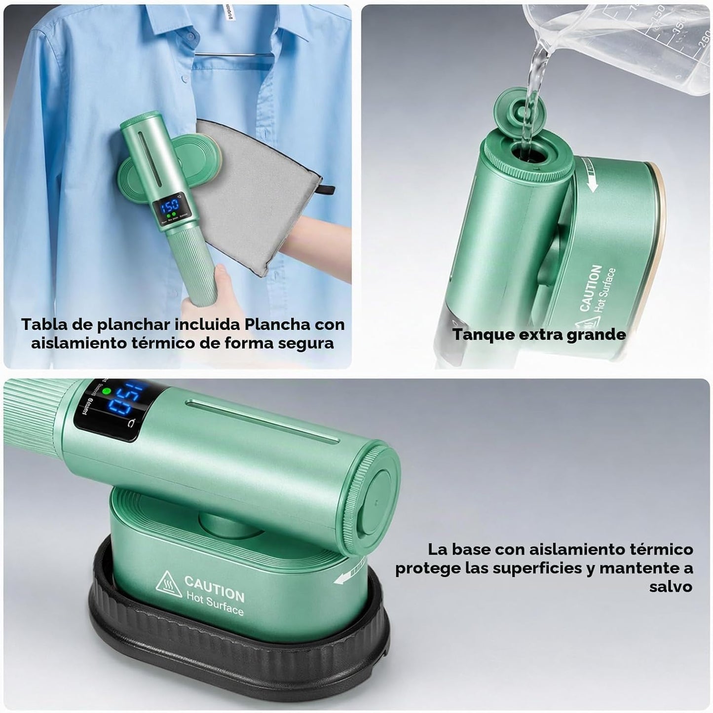 HORTIGRACE Vaporizador de viaje para ropa, plancha de vapor 2 en 1...