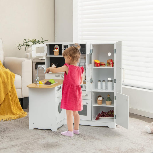 Costzon Juego de Cocina de Esquina para Niños, Juego de Cocina de M...