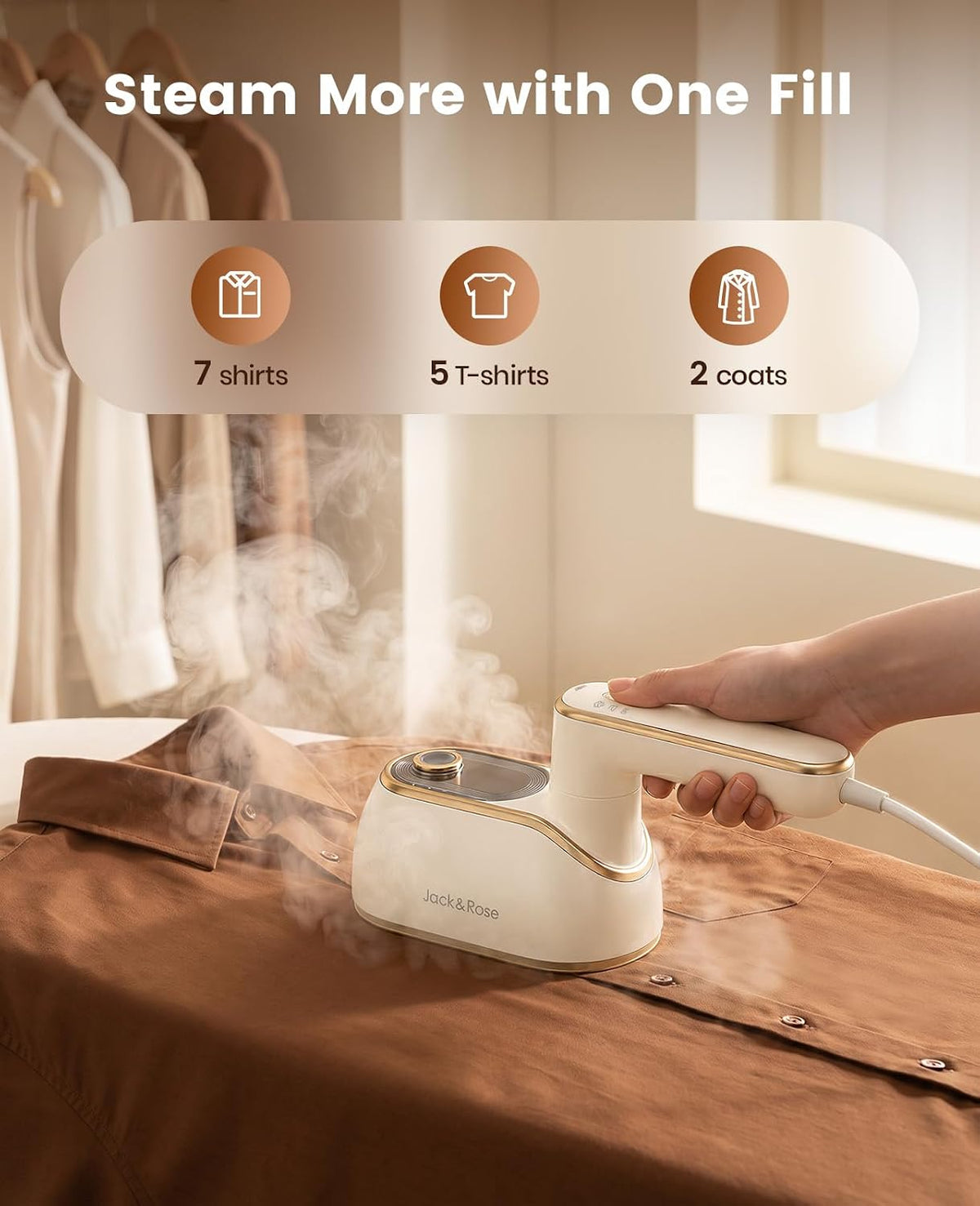 Plancha de vapor de viaje para ropa, vaporizador de hierro de 1200...