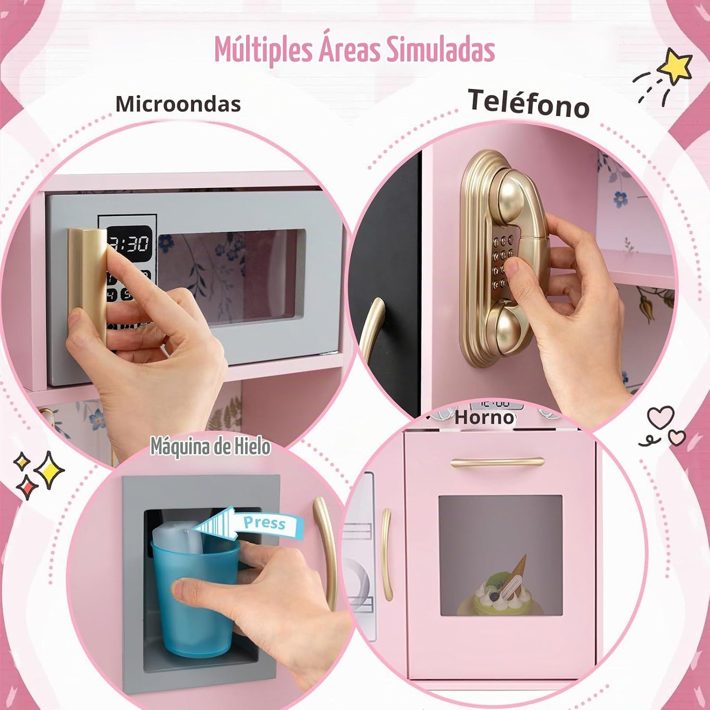 Costzon Juego de cocina para niños, juego de juguetes de cocina de...
