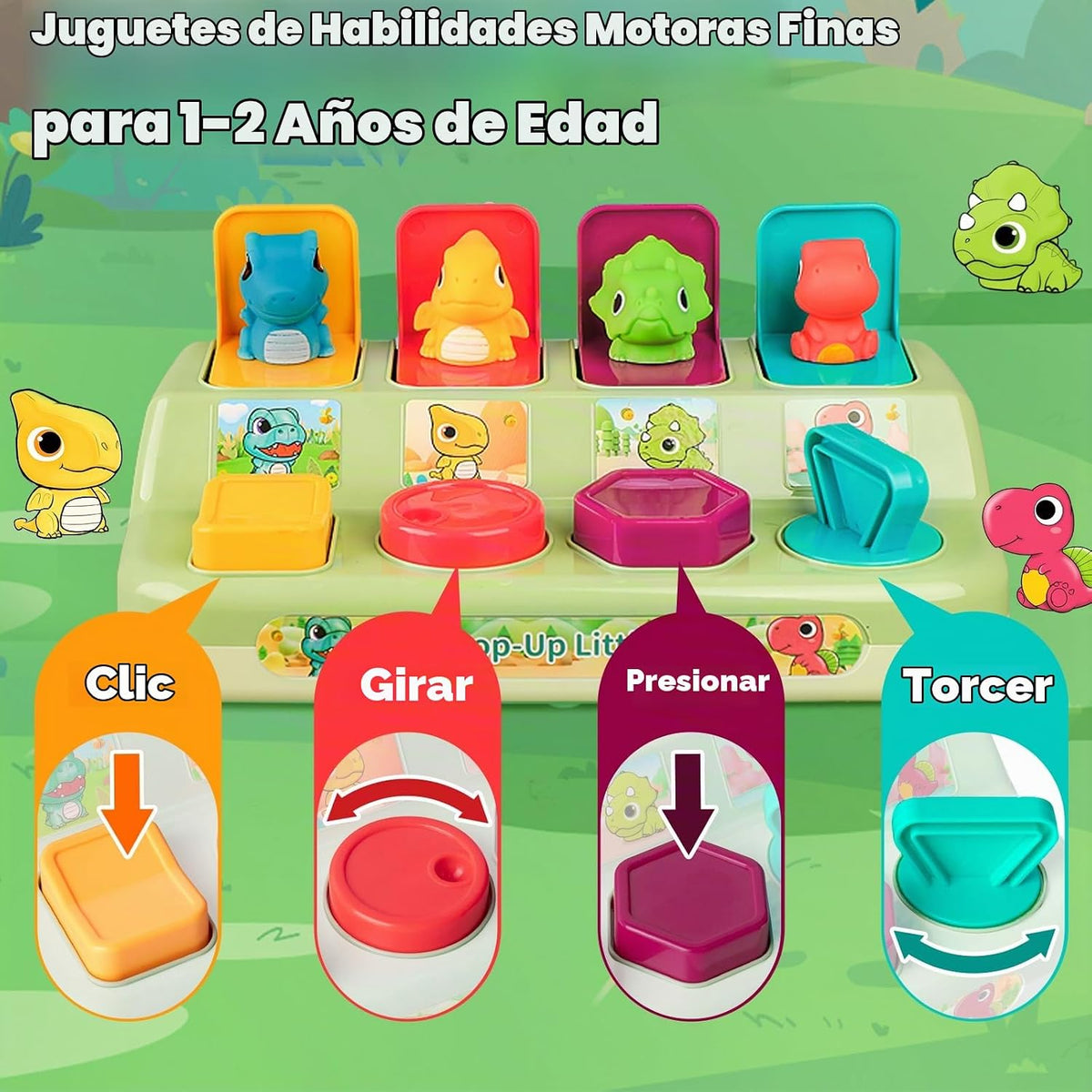 Juguete sensorial de dinosaurio emergente de causa y efecto: juguet...