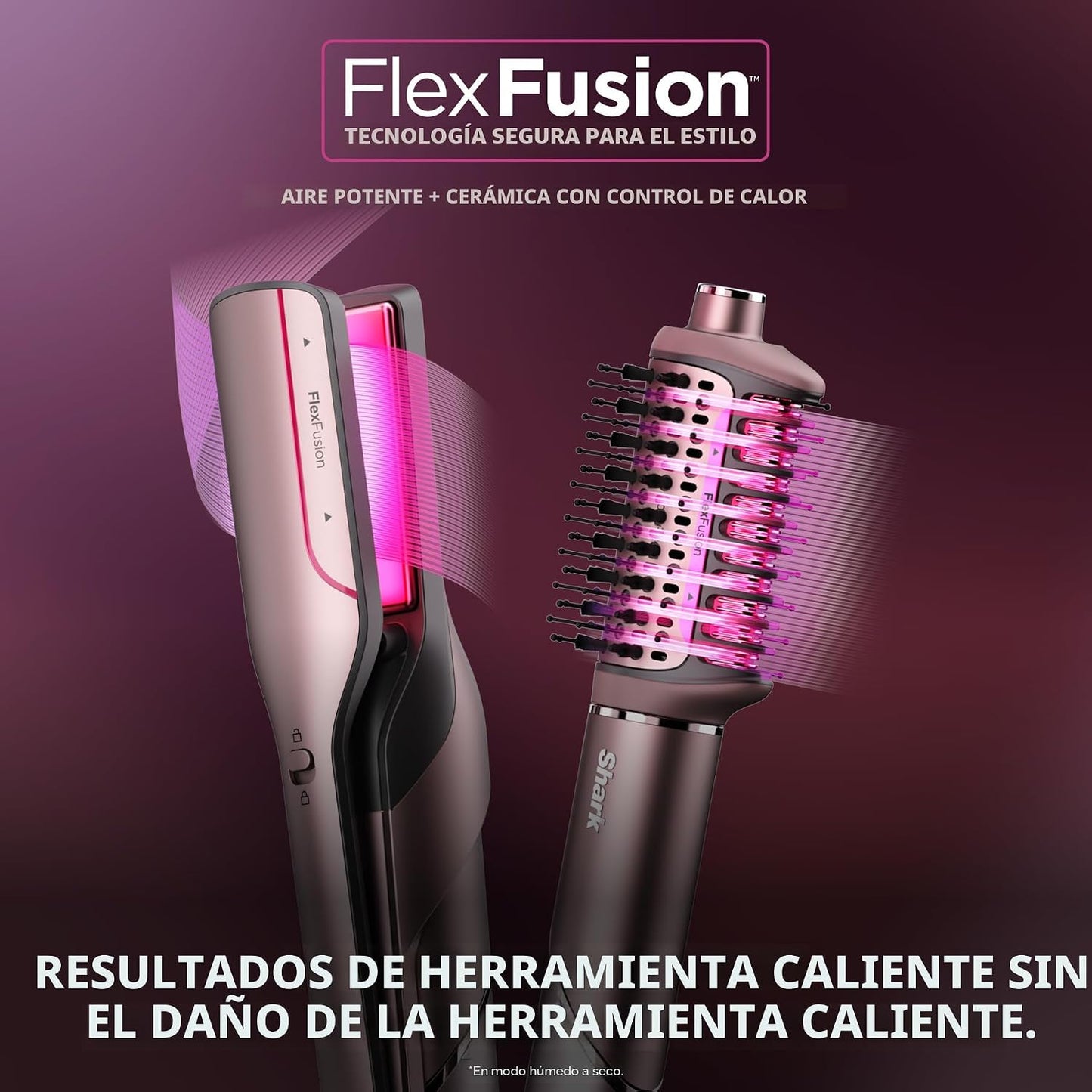 Shark FlexFusion - Moldeador de aire de cerámica, alisador+rizador,...