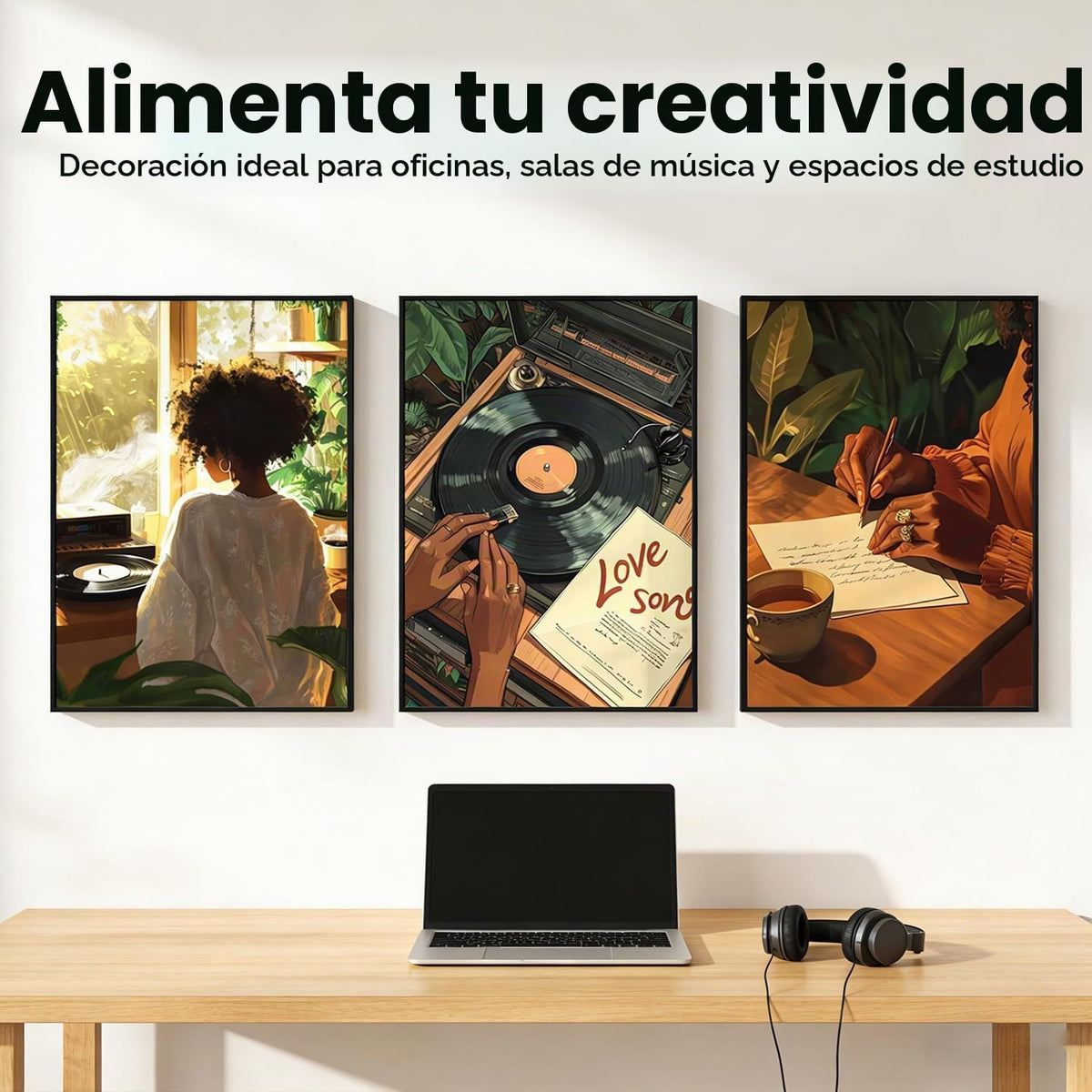 3 piezas de lienzo de mujer negra, arte de pared a la moda, pintura...