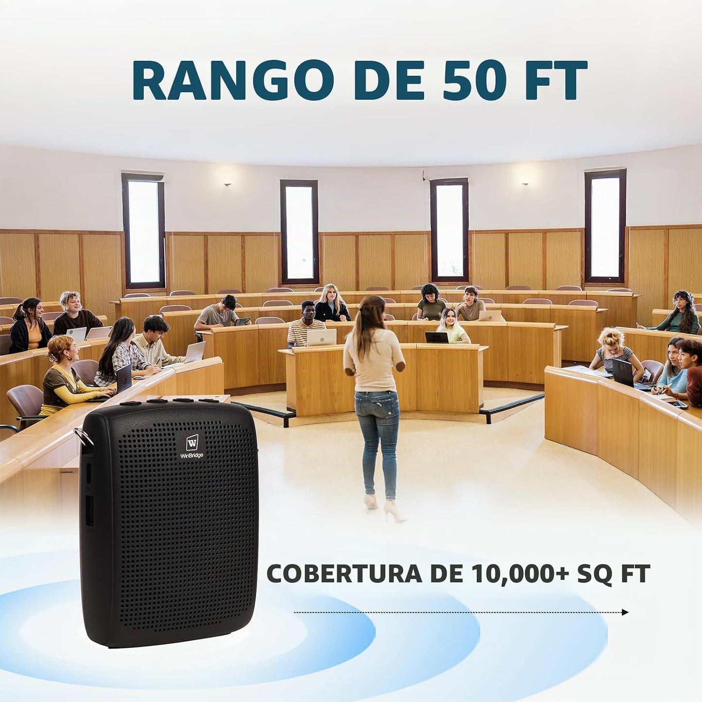 WinBridge - Amplificador de voz inalámbrico con micrófono de solapa...