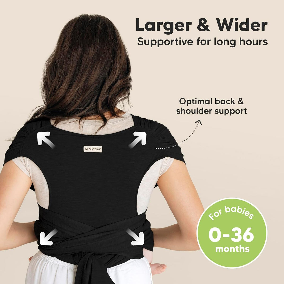 KeaBabies D-Lite - Portabebés portabebés (moda negro) | Fácil de ll...