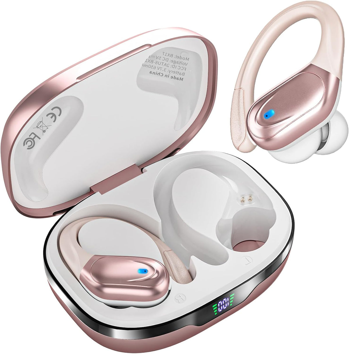 HAOYUYAN Auriculares deportivos Bluetooth inalámbricos, 80 horas de...