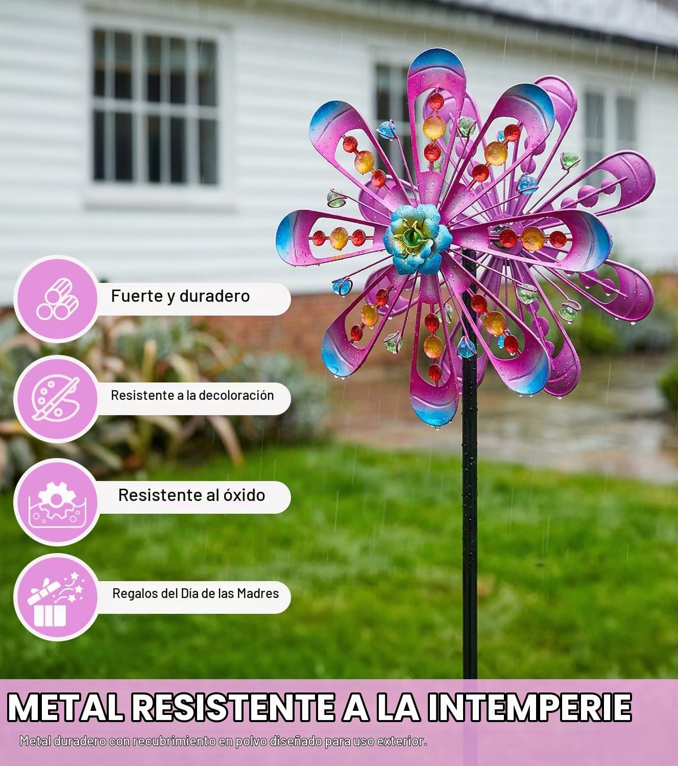 Molinillos de viento para exteriores para patio y jardín, 13 x 63 p...