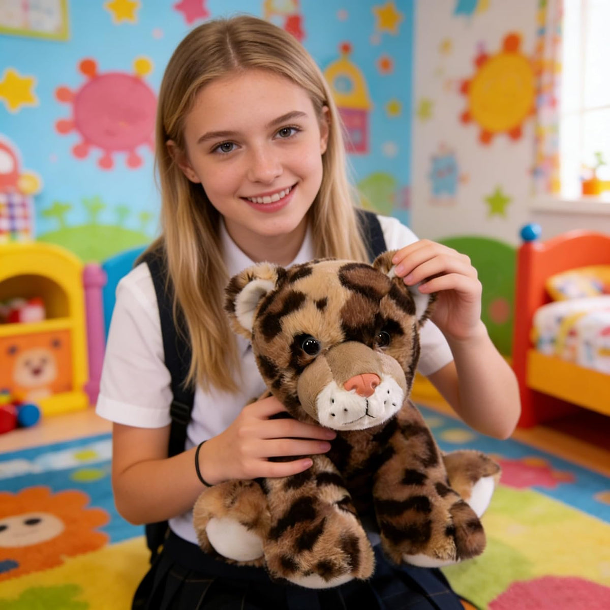 YUKOUQIAN Lindo animal de peluche de leopardo de 8 pulgadas para ni...