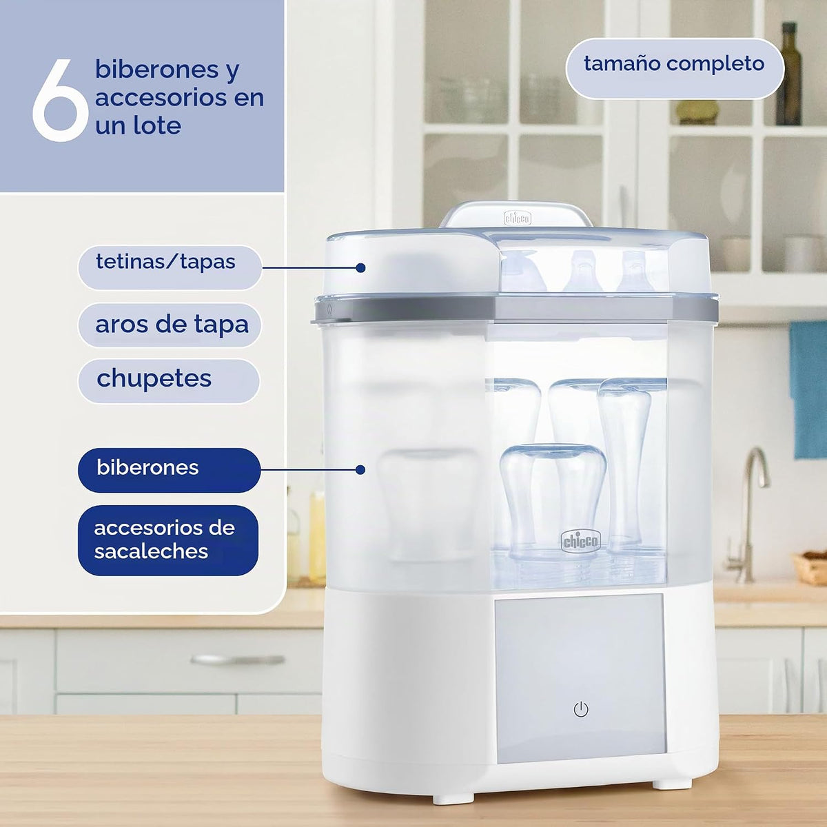 Chicco Esterilizador y secador avanzado para biberones y accesorios...