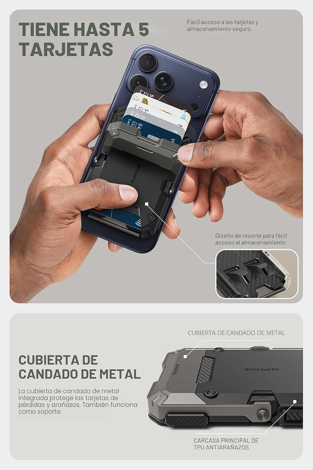 SUPCASE para cartera MagSafe con soporte, cartera magnética para ho...