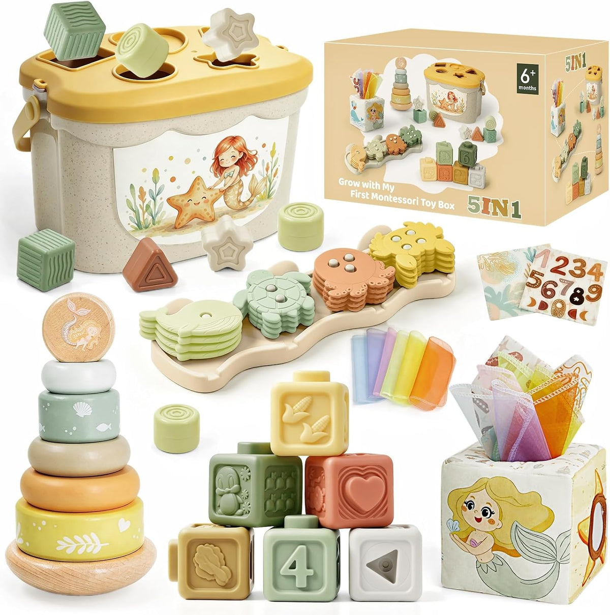 FEBALHS Juguetes para bebés de 6 a 12 meses, juguetes Montessori pa...