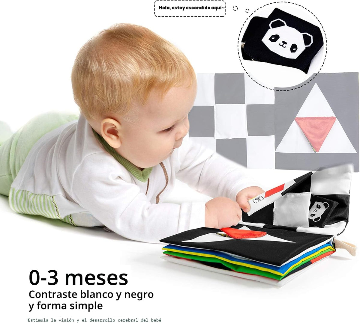 beiens Libro para bebé de alto contraste en blanco y negro - Juguet...