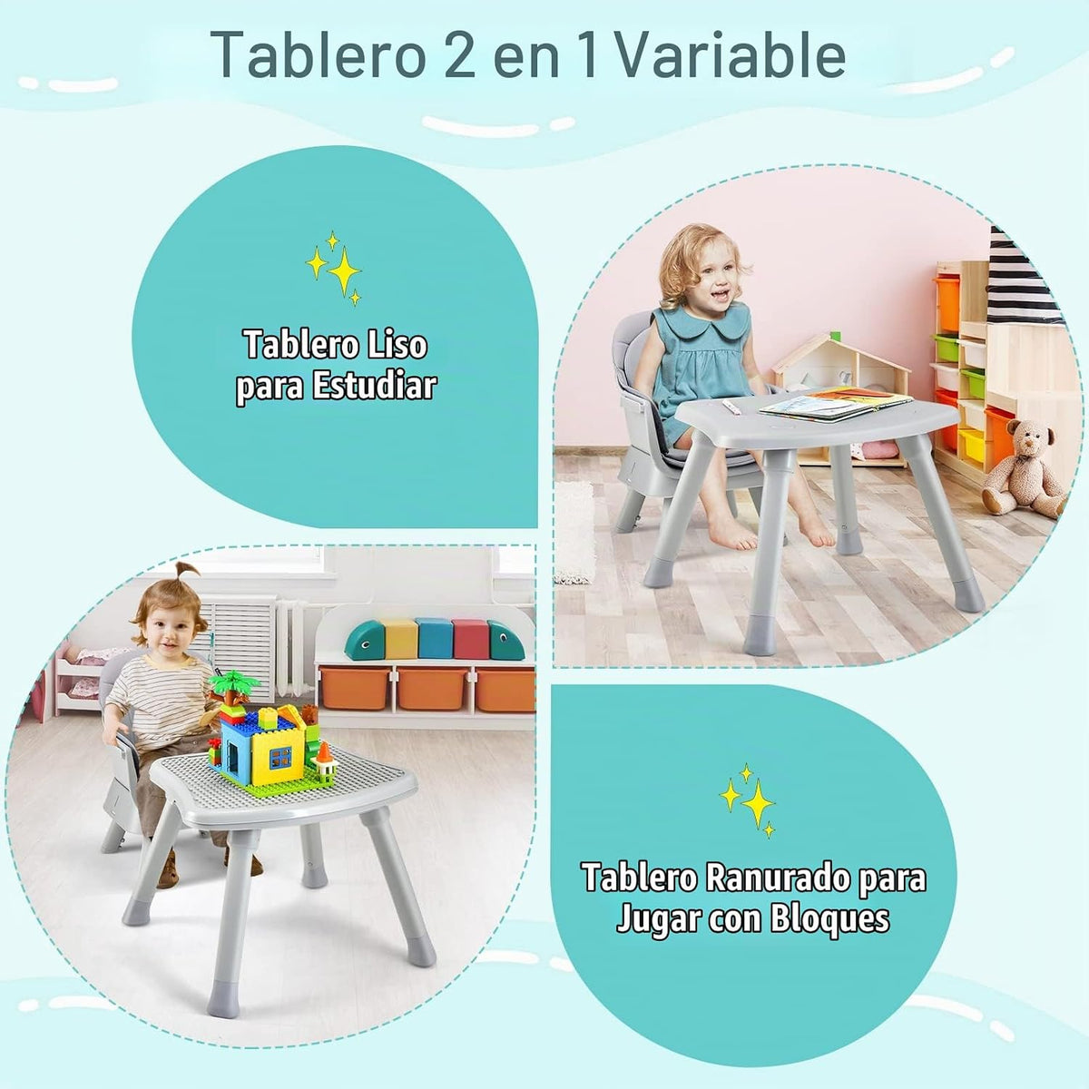 HONEY JOY Silla alta 8 en 1 para bebé, silla alta convertible para...