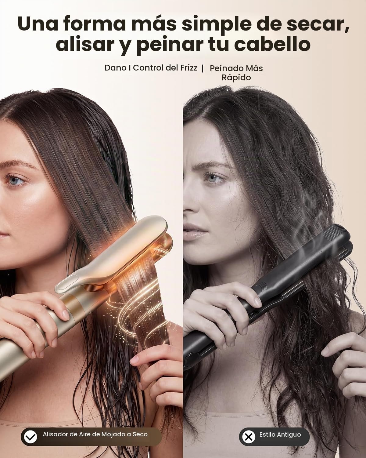 MESCOMB Secador de pelo y alisador 6 en 1, envoltura de aire calien...