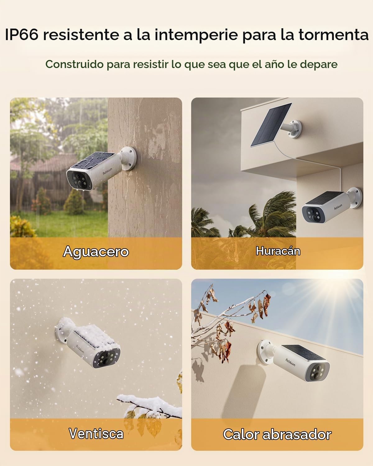 Cámaras de seguridad solares Rebluum de 4 MP inalámbricas para exte...