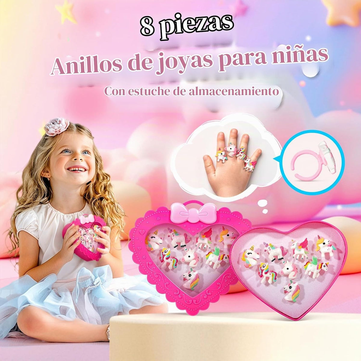 ULOVEME - Kit de maquillaje real para niñas pequeñas, juguete de ma...