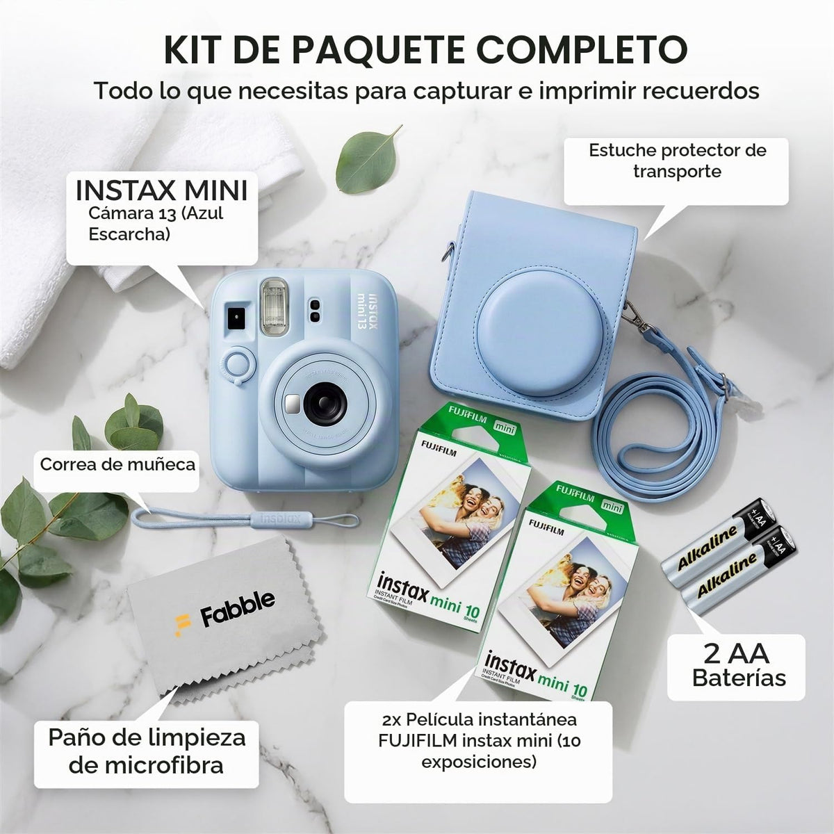 FUJIFILM INSTAX MINI 13 - Cámara de película instantánea color azul...