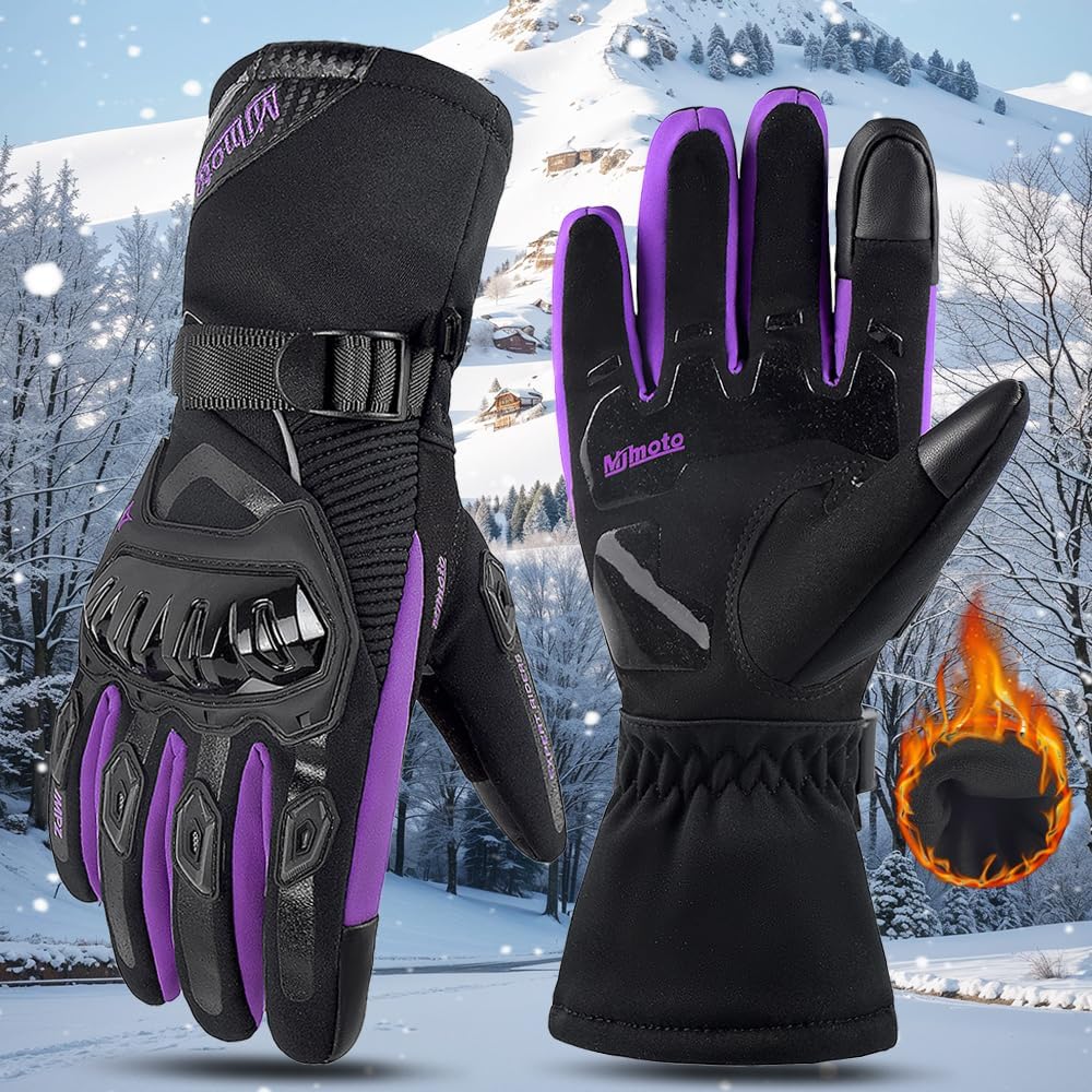 mjmoto Guantes de motocicleta a prueba de viento, impermeables, gua...