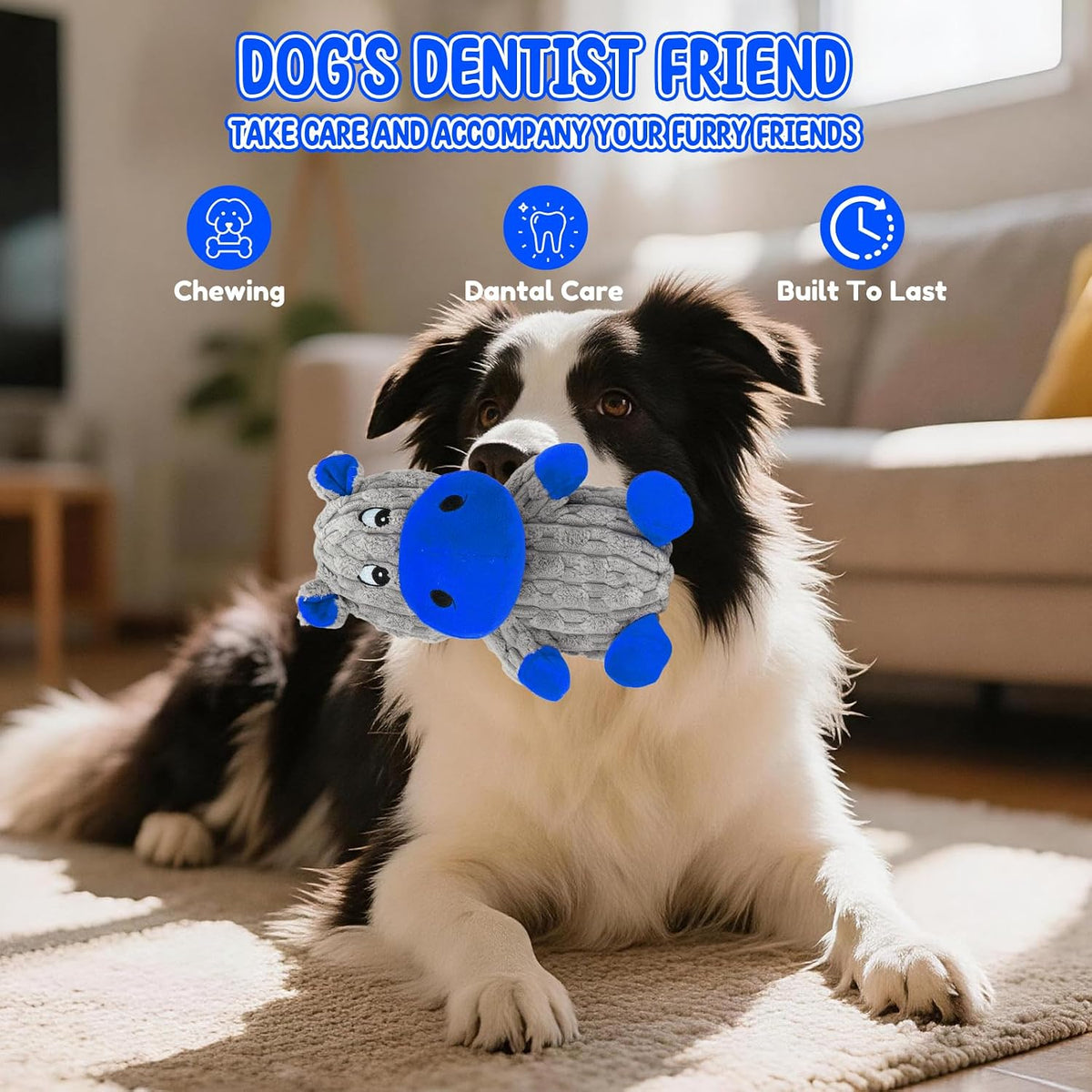 loncoldy Juguetes chirriantes para perros, animales de peluche resi...