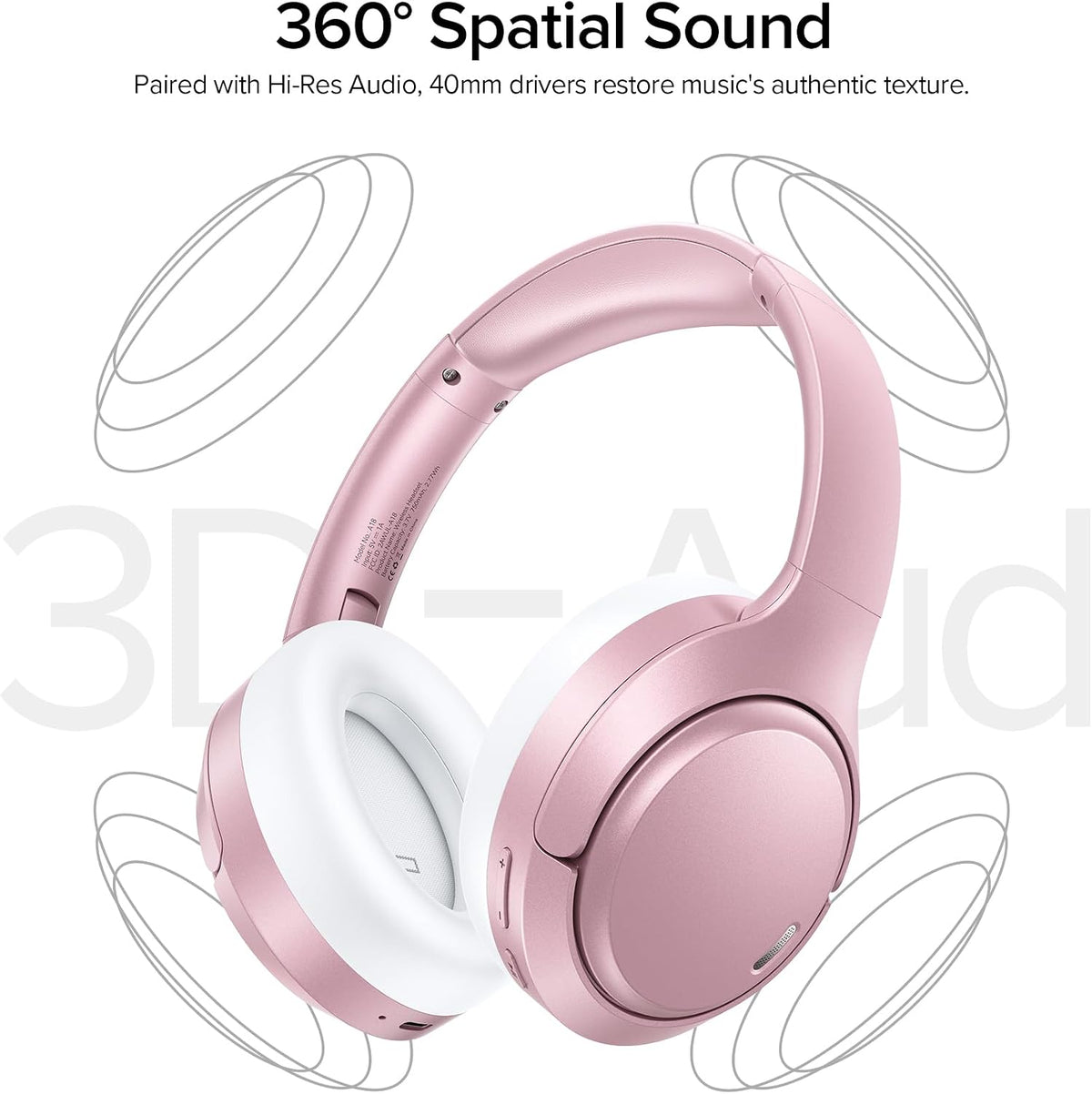 Auriculares híbridos con cancelación activa de ruido de 120 horas d...