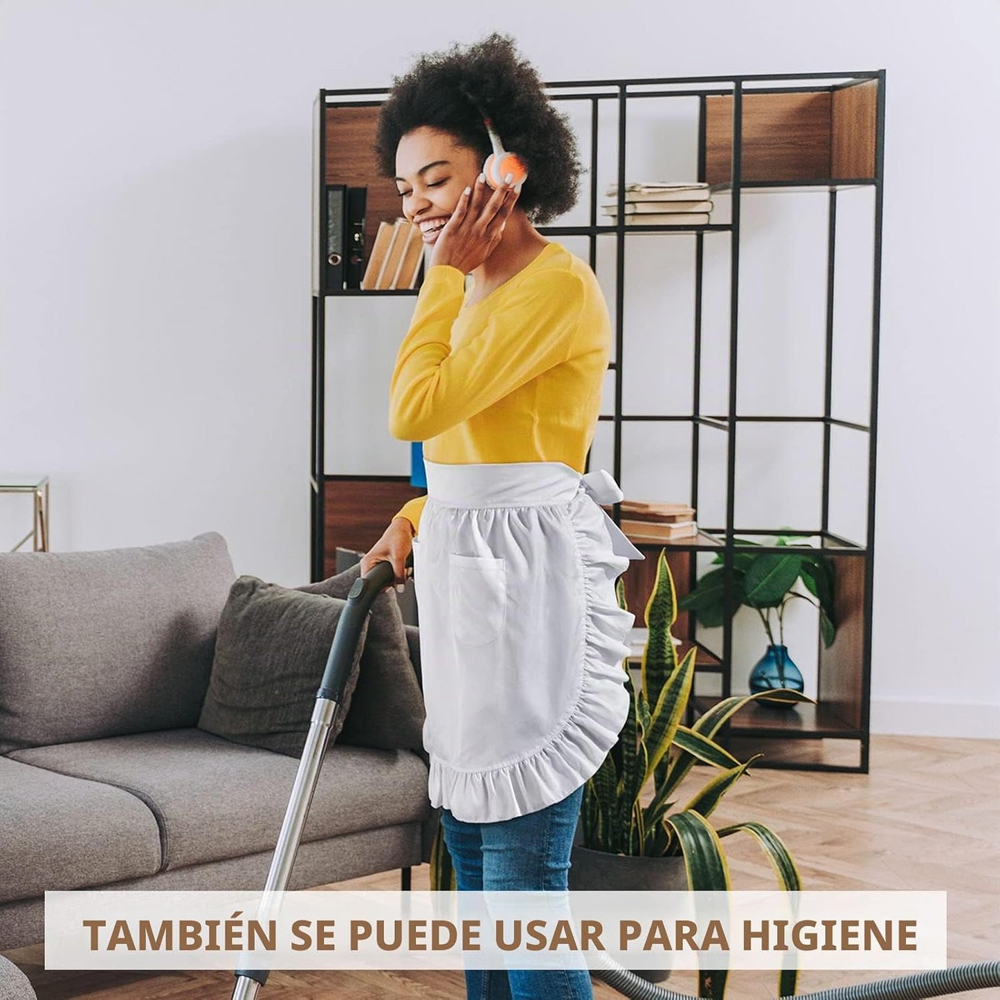 Hercicy Delantal de cintura a granel para mujer, mitad retro, delan...