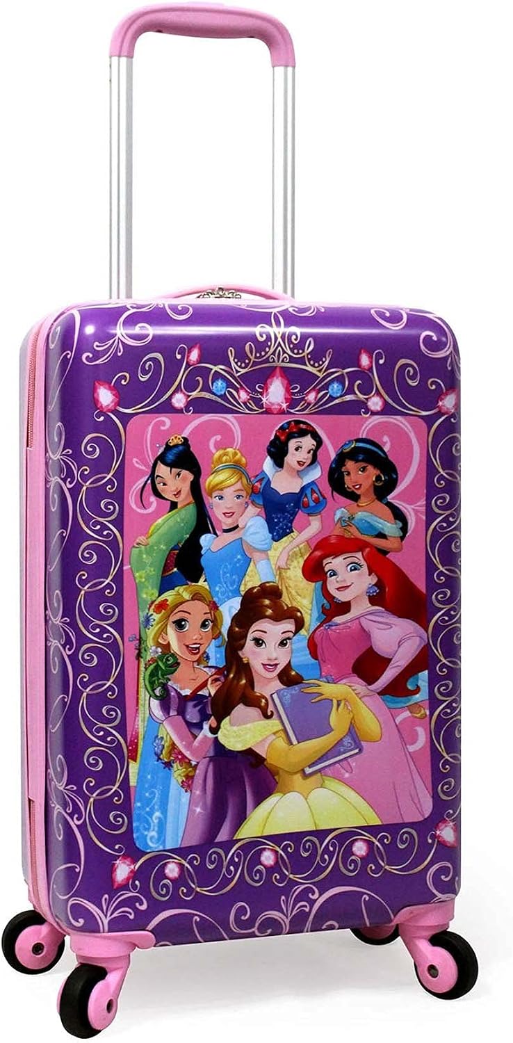 Disney Maleta rígida para niños, con ruedas, de mano, Princesa), Di...