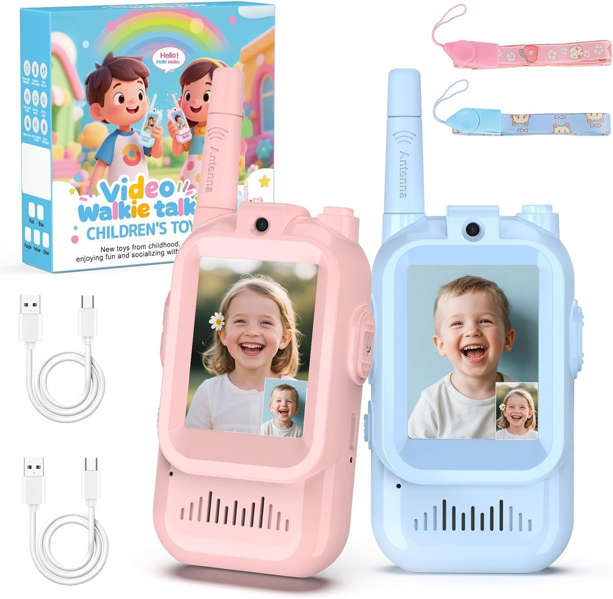 BlueFire Walkie Talkies para niños con video, pantalla de radios de...