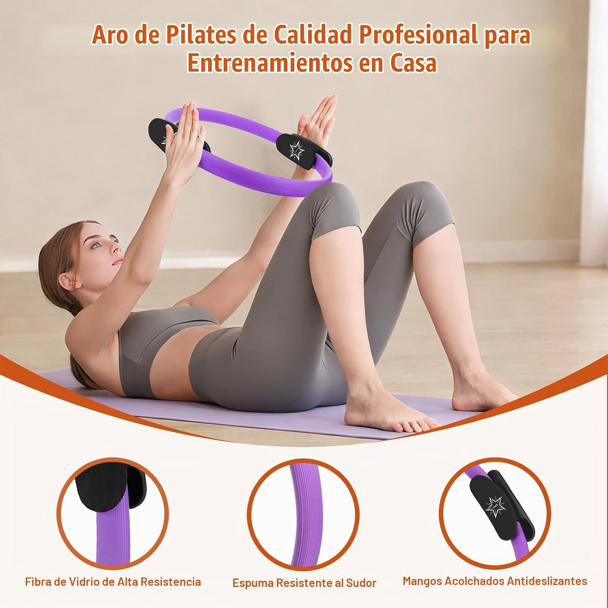 Muuruu Equipo de kit de Pilates, anillo y pelota de Pilates para mu...