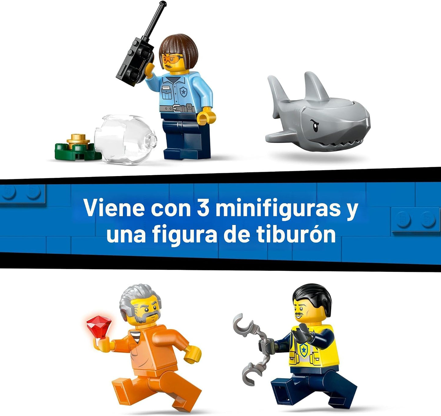 LEGO City Persecución de Barcos Policiales - Juguete de construcció...
