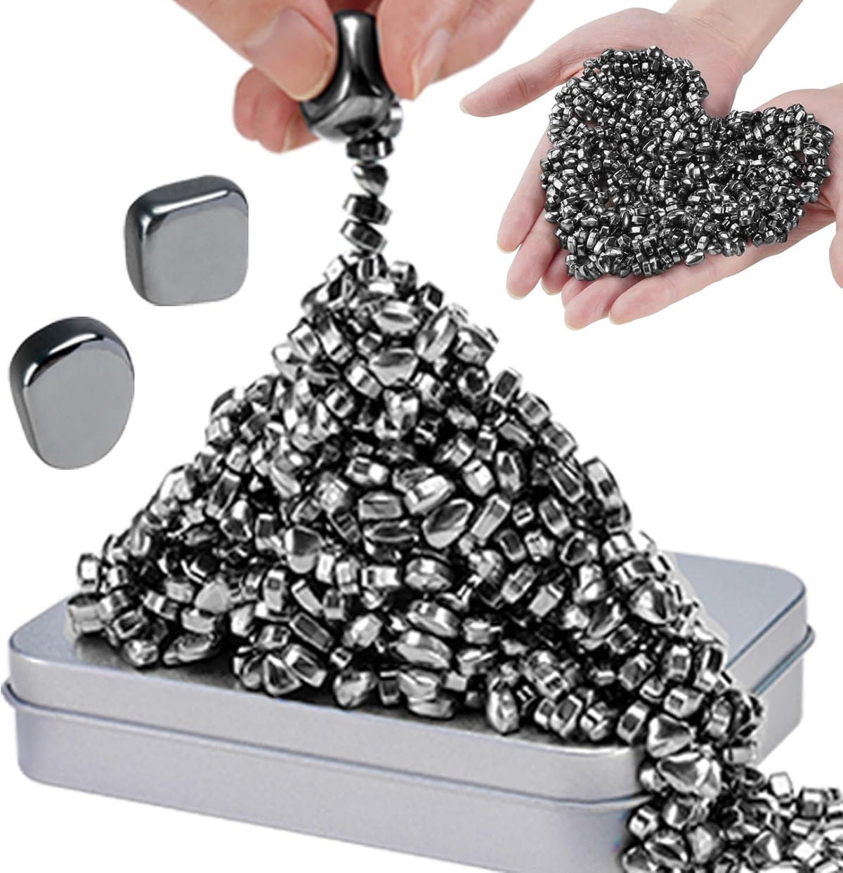 JUNYANG Bolas Magnéticas, 1000+ Mini Masilla Magnética, con 2 Cuent...