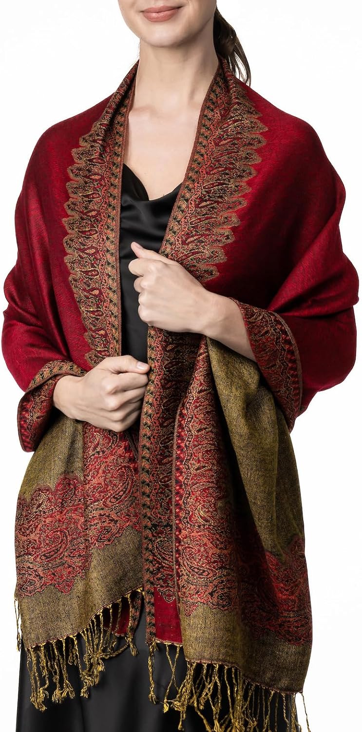 Achillea - Bufanda pashmina de gran estampado paisley para mujer \u...