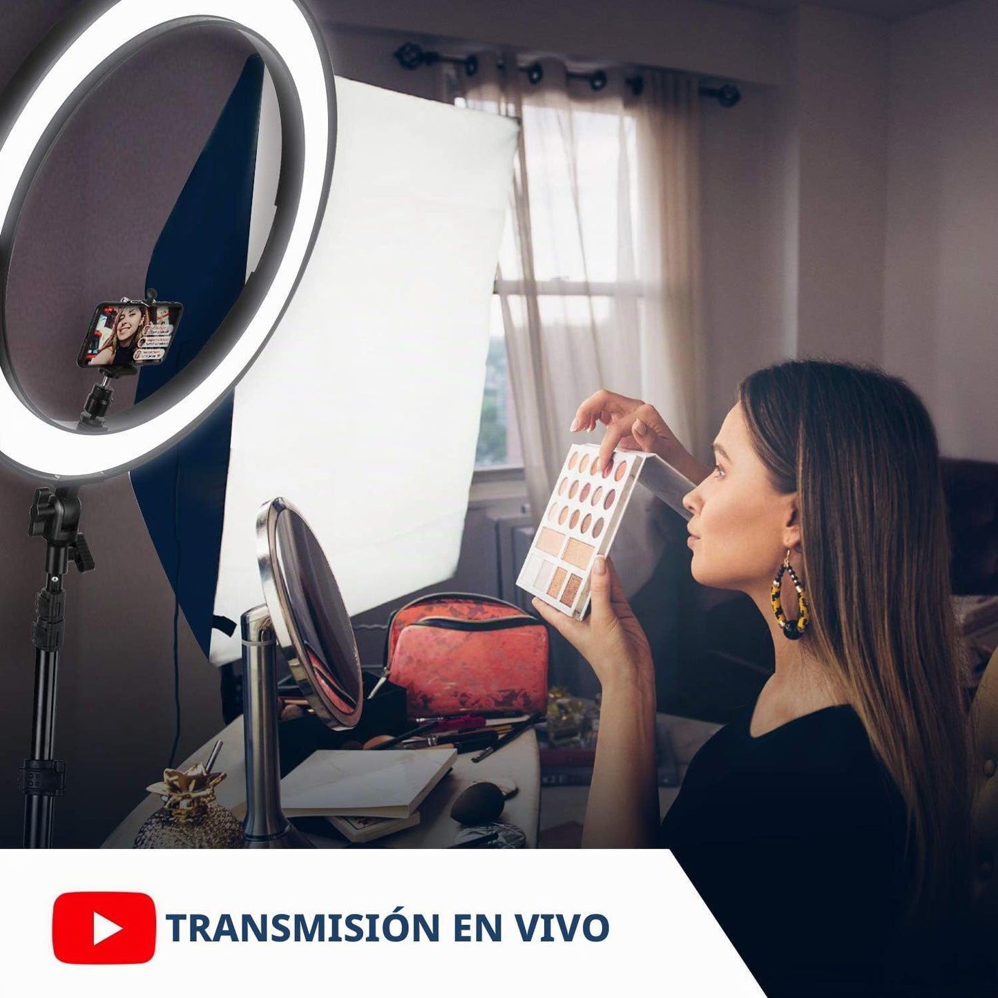 NEEWER - Kit de luz en forma de anillo LED de 20 pulgadas con sopor...