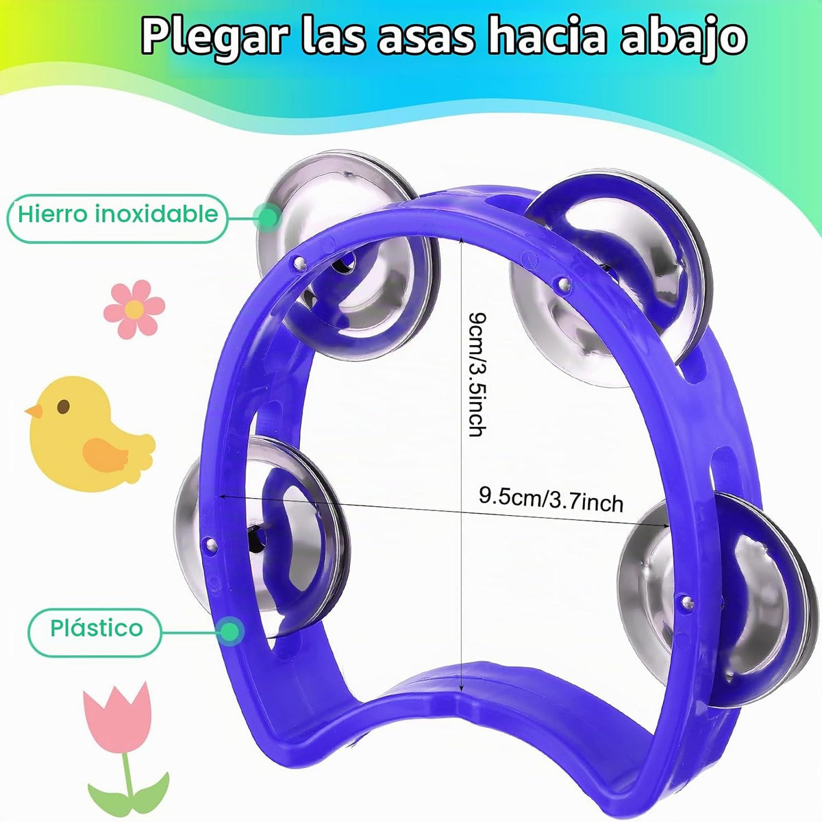 Yeshone Paquete de 30 Panderetas para Niños Adultos Tamborines Inst...