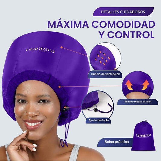 Accesorio para secador de pelo con capucha con una diadema integrad...