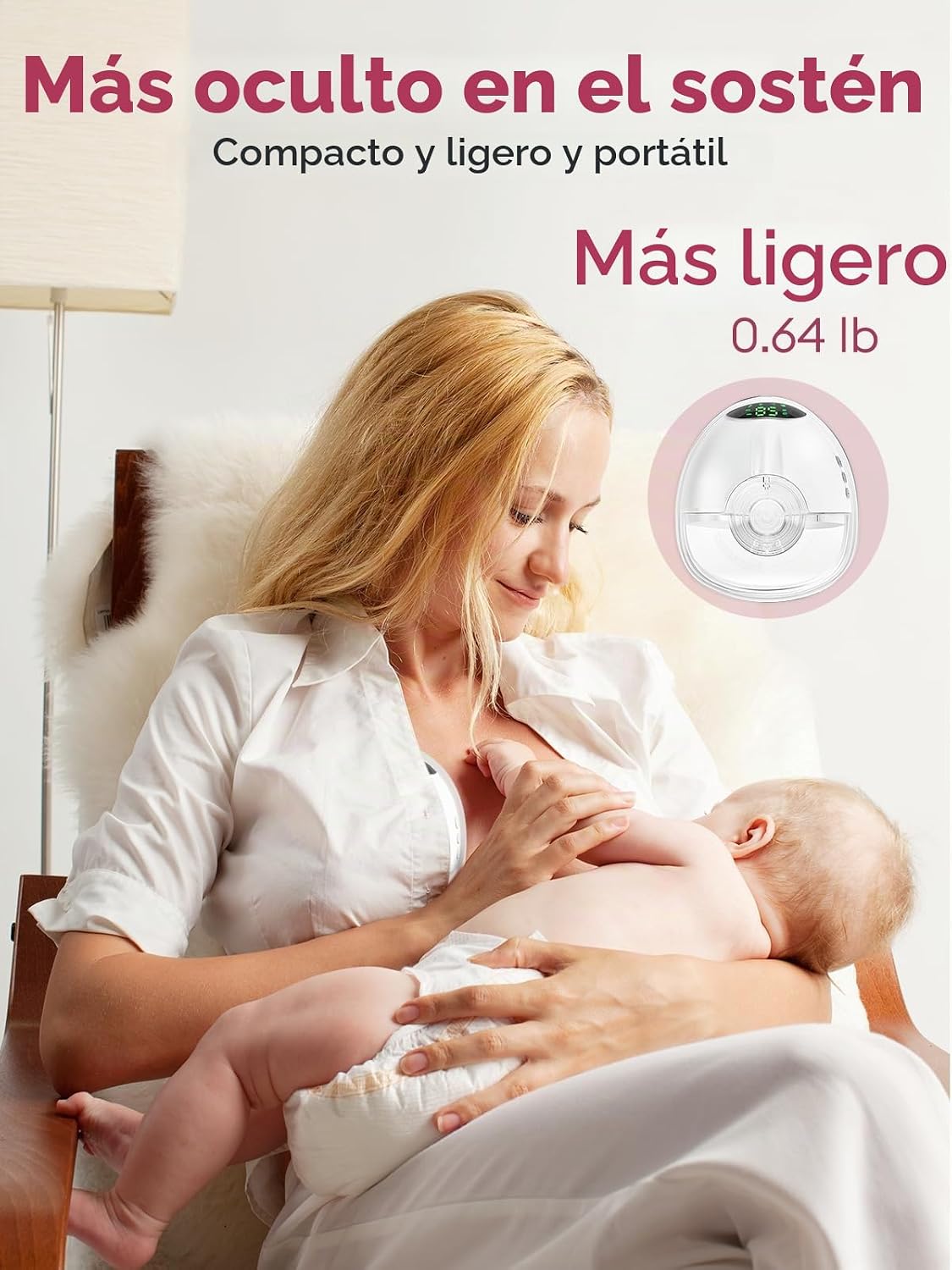Lulia Extractor de leche manos libres, 4 modos y 9 niveles de extra...