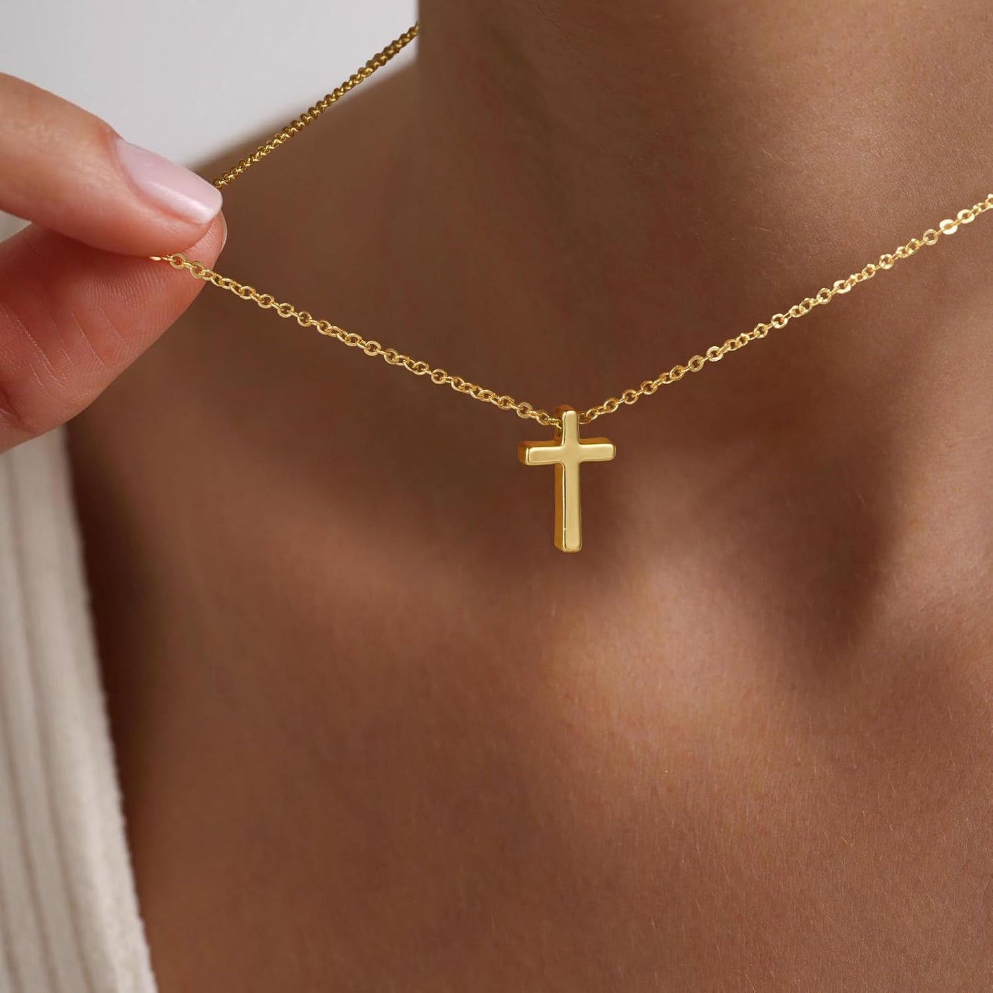 Turandoss Collar de Cruz de Oro para Mujeres - Delicado Collar de C...
