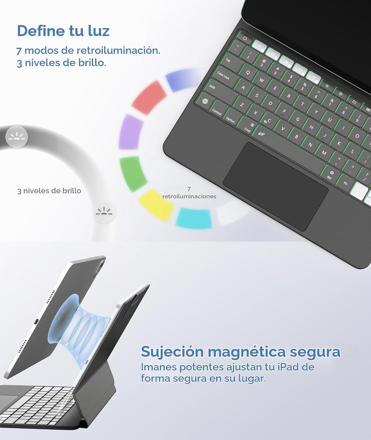 EIP Funda con teclado Hyperkeys para iPad de 11ª generación 2025 y...